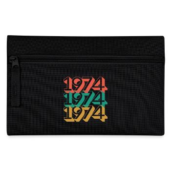 Retro 1974 Color Block Pattern - Pencil Case - black - Front