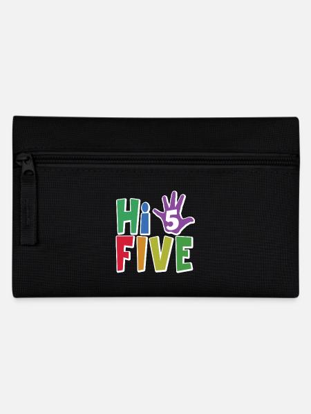 Hallo fünf - 5. Geburtstagsgeschenk für Kinder Jungen & Mädchen - Federtasche - Schwarz