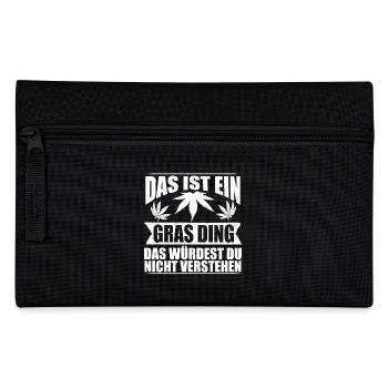 Weed Joint Gras Amsterdam Hanf Cannabis Kiffen - Federtasche - Schwarz - Vorne