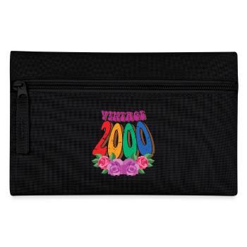Retro Flower 2000, 22 Years Old 22nd Birthday Gift - Pencil Case - black - Front