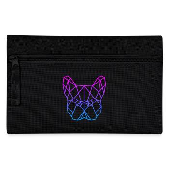 Geometrischer Bulldog Neon Gradient - Federtasche - Schwarz - Vorne