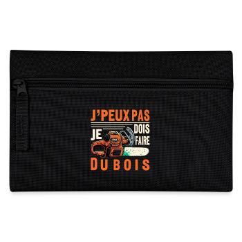 J'peux pas je dois Faire Du Bois,papa forestier - Trousse - noir - Devant
