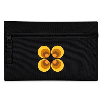 des années 70 motif fleur rétro - Trousse - noir - Devant
