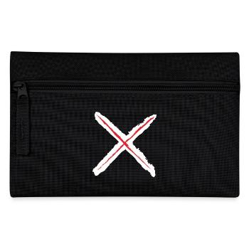Red X - St. Andrew's Cross Grunge Style red on white - Pencil Case - black - Front