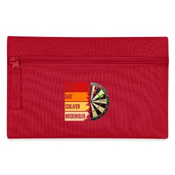 Essen, Dart, Schlafen, Wiederholen - Federtasche - Rot - Vorne