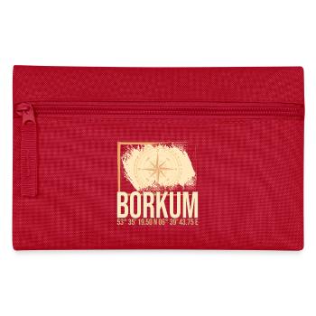 Borkum Koordinaten - Federtasche - Rot - Vorne