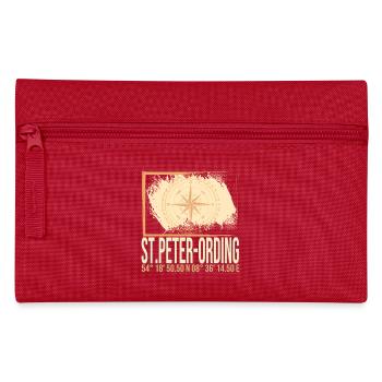 St Peter Ording Koordinaten - Federtasche - Rot - Vorne