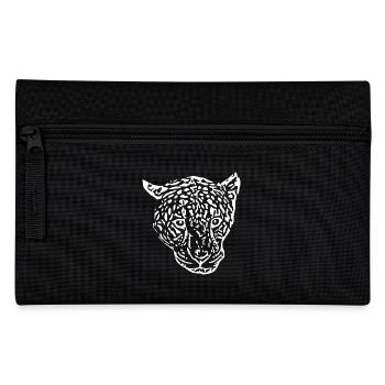 leopard head white - Pencil Case - black - Front