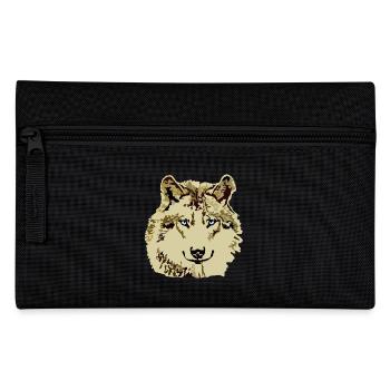 Wolf brown blue eyes - Pencil Case - black - Front
