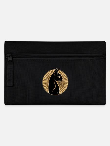 Ägyptische Katze - Federtasche - Schwarz