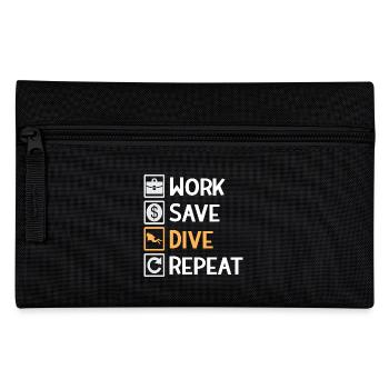 Work, Save, Dive, Repeat – Dive Life - Pencil Case - black - Front