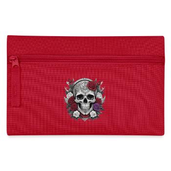 Gothic Totenkopf - Federtasche - Rot - Vorne