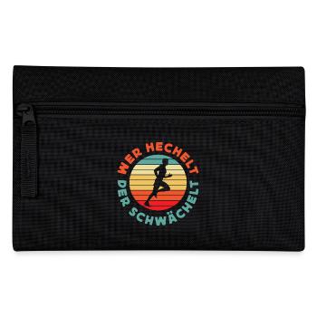 wer panchelt der schwachelt - retro sunset lustiges - Pencil Case - black - Front