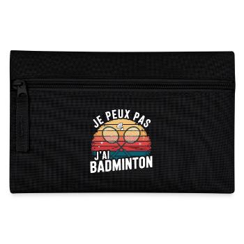 Ich kann nicht, ich habe Badminton - im Vintage-Stil - Federtasche - Schwarz - Vorne