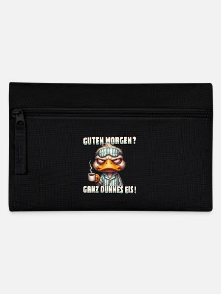Guten Morgen Ganz dünnes Eis Ente mit Kaffee - Federtasche - Schwarz