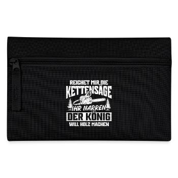 Der König will Holz machen - Holzfäller Kettensäge - Federtasche - Schwarz - Vorne