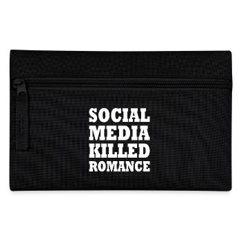 social media killed romance - Pencil Case - black - Front