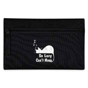 Cat So Lazy Can't Move - Pencil Case - black - Front