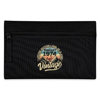 Février 1974 Vintage Rétro, Février 1974 Cadeau - Trousse - noir - Devant