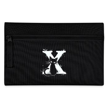 Letter X with cat - Pencil Case - black - Front