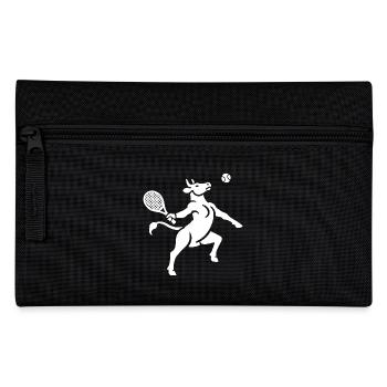 Kuh Tennis Tennisball Balancieren Horn Silhouette - Federtasche - Schwarz - Vorne