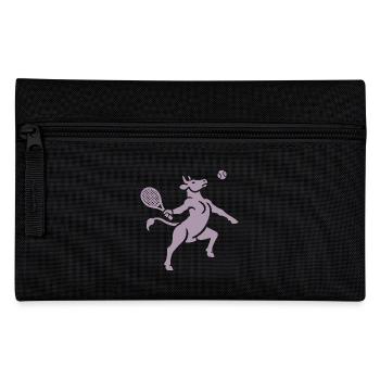 Kuh Tennis Tennisball Balancieren Horn Silhouette - Federtasche - Schwarz - Vorne
