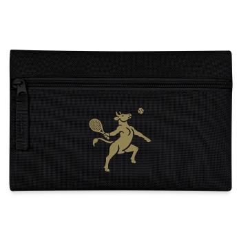 Kuh Tennis Tennisball Balancieren Horn Silhouette - Federtasche - Schwarz - Vorne