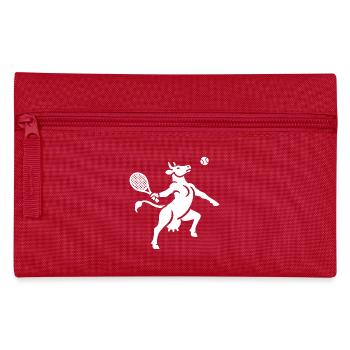 Cow Tennis Balloon Silhouette Minimalist - Pencil Case - red - Front