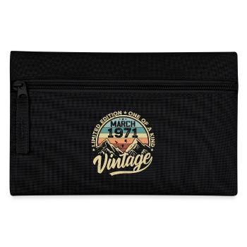 March 1971 Birthday - Born March 1971 - Pencil Case - black - Front