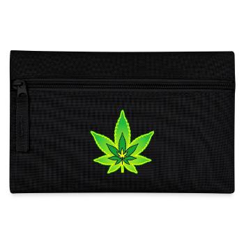 Cannabisblatt - Hanfblatt - Marihuana - Federtasche - Schwarz - Vorne