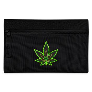 Cannabisblatt - Hanfblatt - Marihuana - Federtasche - Schwarz - Vorne