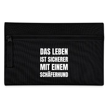 Das Leben ist besser mit einem Schäferhund. - Federtasche - Schwarz - Vorne