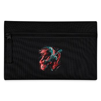 Guitarist Electric Guitar Rock Punk Metal Splash Neon - Pencil Case - black - Front