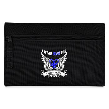 I Wear Blue For Colon Cancer - Pencil Case - black - Front