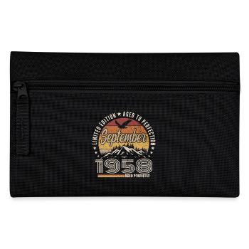 Born in September 1958 - Birthday September 1958 - Pencil Case - black - Front