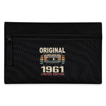 September 1961 Birthday, born in September 1961 - Pencil Case - black - Front