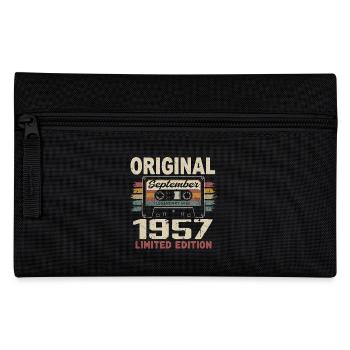 September 1957 Birthday, born in September 1957 - Pencil Case - black - Front