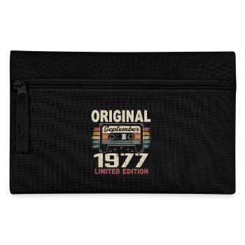 September 1977 Birthday, born in September 1977 - Pencil Case - black - Front