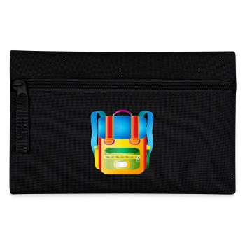 Bunter Retro-Schulranzen für coole Kids - Federtasche - Schwarz - Vorne