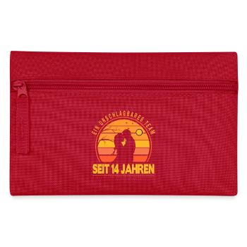 14 Jahre Beziehung Jahrestag Hochzeitstag - Federtasche - Rot - Vorne