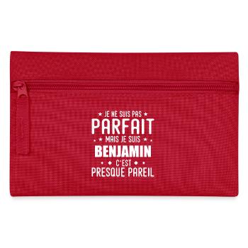Benjamin: authentic, imperfect, top, perfection - Pencil Case - red - Front