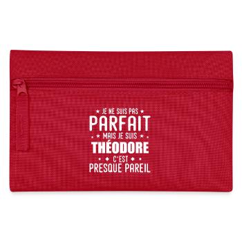 Theodore: authentic, imperfect, top, perfection - Pencil Case - red - Front