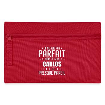 Carlos: authentic, imperfect, top, perfection - Pencil Case - red - Front