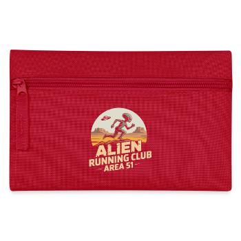 Funny Area 51 Alien UFO Running Runner - Pencil Case - red - Front