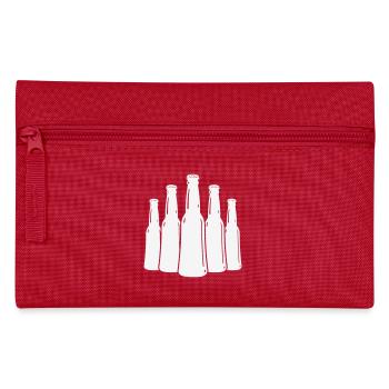 Bierflaschen Silhouette - Federtasche - Rot - Vorne