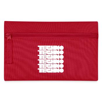 Techno Music Bold Abstract Geometry Logo - Federtasche - Rot - Vorne