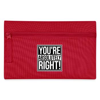 You're Absolutely Right Lustig Sarkastisch KI Logo - Federtasche - Rot - Vorne