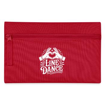 Line Dance Heart Hand Illustration - Pencil Case - red - Front