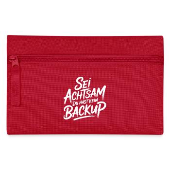 Achtsamkeit Spruch - Federtasche - Rot - Vorne