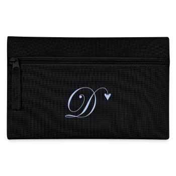 Monogramm D Herz Ranke - Federtasche - Schwarz - Vorne